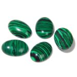 Lot de 5 pierres naturelles ovales Turquoises, œil de tigre, Agates, Cabochon, perles adaptées aux pendentifs, bagues, boucles d'oreilles, bijoux DIY 33