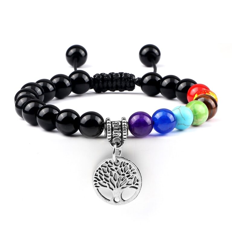 Bracelets d'arbre de vie de 7 chakras en pierre naturelle Reiki, perles de guérison, Bracelets pour femmes et hommes, Bracelet de Yoga, bijoux de méditation, cadeau 32