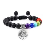 Bracelets d'arbre de vie de 7 chakras en pierre naturelle Reiki, perles de guérison, Bracelets pour femmes et hommes, Bracelet de Yoga, bijoux de méditation, cadeau 30