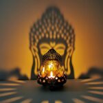 Bougeoir rétro creux sculpté bouddha Ghee, support de lampe, décoration de bureau, ornements, fournitures bouddhistes, cadeau 4