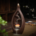 F brûleur d'encens de cascade en céramique support d'encens de main de bouddha fontaine d'encens de reflux de fumée d'intérieur décoration de Table d'autel bouddhiste 10