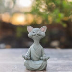 Figurine de chat bouddha noir fantaisiste, méditation, Yoga, collection, chat heureux, décoration de maison, jardin, ornement de jardin # t1p 112