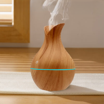 Diffuseur huile essentielle vase bois