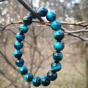 Pierre oeil du tigre bleu bracelet