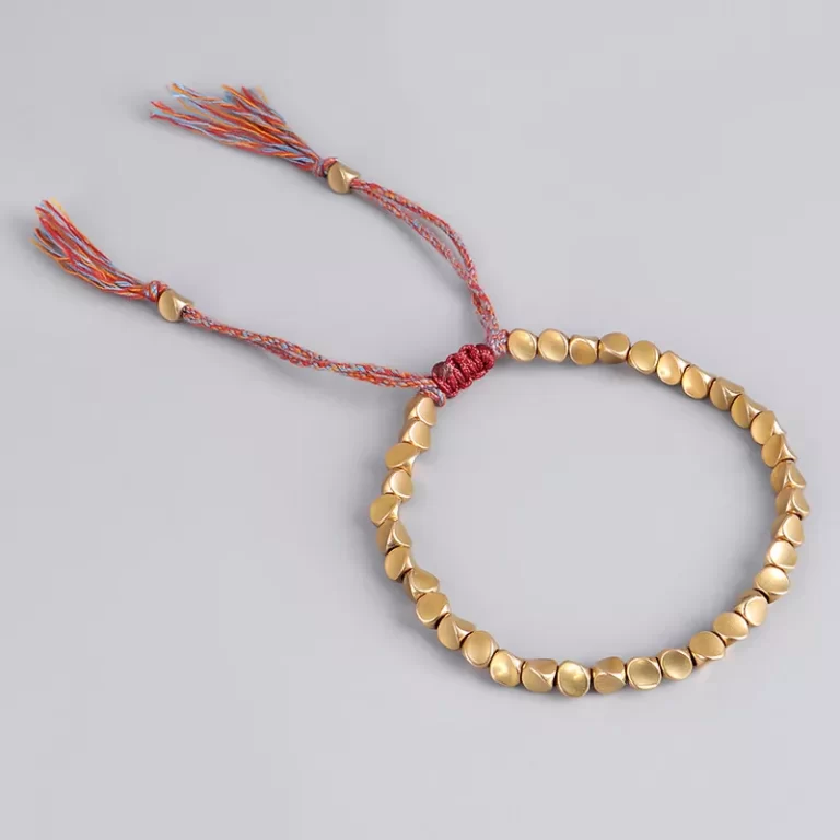 Bracelets bouddhistes tibétains faits à la main, perles de cuivre tressées, Bracelet en corde porte-bonheur et Bracelets pour femmes et hommes, livraison directe 10